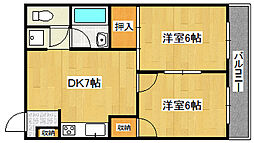 ミウチハイツ 2DKの間取図画像