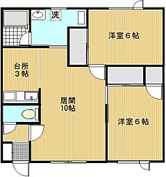 ハピネス24 2LDKの間取図画像