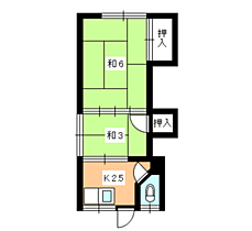 双葉荘 105 ｜ 山口県下関市山手町（賃貸アパート2K・1階・25.20㎡） その2