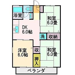ボナールコート 2階3DKの間取り