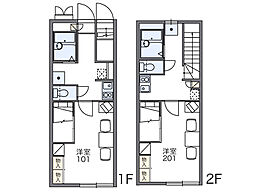 レオパレスルミエール10 1Kの間取図画像