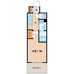 レジディア仙台上杉 1Kの間取図画像