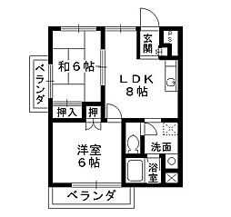 サザンコート 2LDKの間取図画像