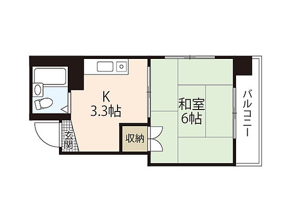 広島県広島市中区住吉町(賃貸マンション1K・4階・19.80㎡)の写真 その2