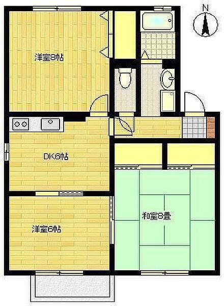 セジュール小池 ｜佐賀県佐賀市鍋島町大字八戸溝(賃貸アパート3DK・2階・62.10㎡)の写真 その2