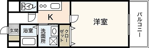 ロイヤルガーデン ｜広島県広島市西区福島町2丁目(賃貸マンション1K・4階・31.58㎡)の写真 その2