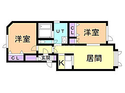 アンダンテ・E 2LDKの間取図画像
