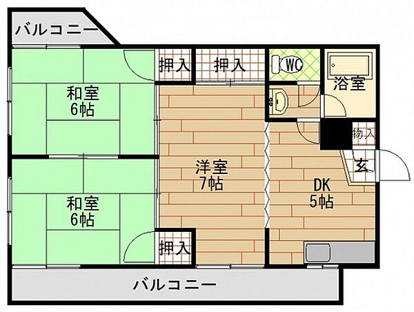 広島県広島市東区戸坂惣田1丁目(賃貸マンション3DK・2階・48.60㎡)の写真 その2