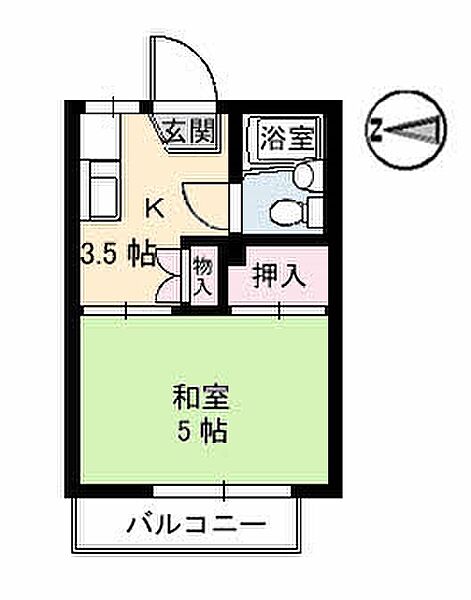 ヴィラさくら 202｜愛媛県西条市福武甲(賃貸アパート1K・2階・17.50㎡)の写真 その3