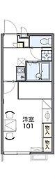 レオパレスシーブルー 1Kの間取図画像