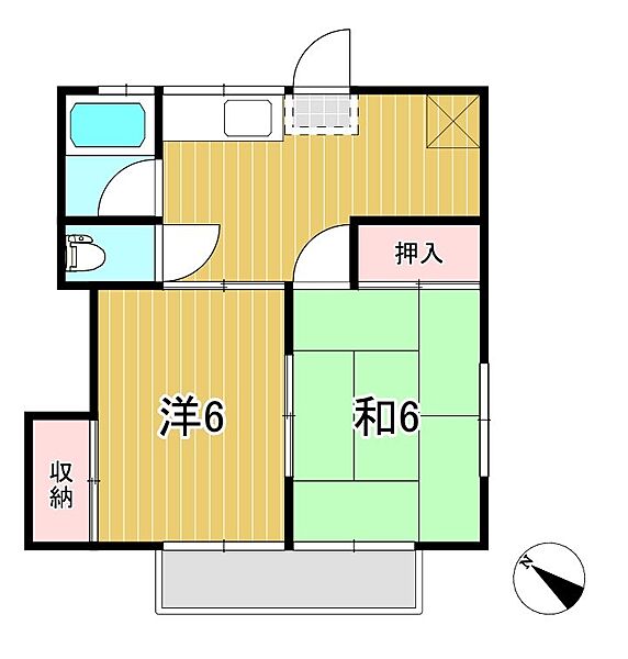 ワイズフラッツA 202｜茨城県日立市末広町５丁目(賃貸アパート2K・2階・37.60㎡)の写真 その2