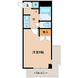 ヴァンデメール五橋 1Kの間取図画像
