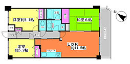 ライオンズガーデン戸塚 3LDKの間取図画像