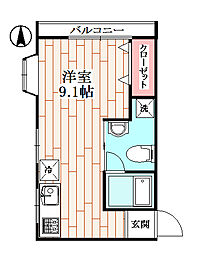 いずみ住宅 ワンルームの間取図画像