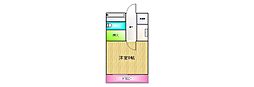 サンライズ宮城野 1Kの間取図画像