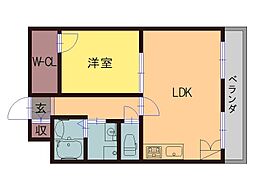 レインボーコートパート2 1LDKの間取図画像