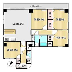ダイアパレス大洋・駒形 4LDKの間取図画像