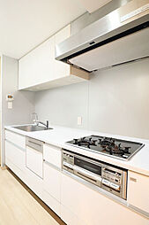 [キッチン] 食器洗い乾燥機・ディスポーザー・パントリー等を備えたキッチン（ＣGで作成したリフォームイメージです）