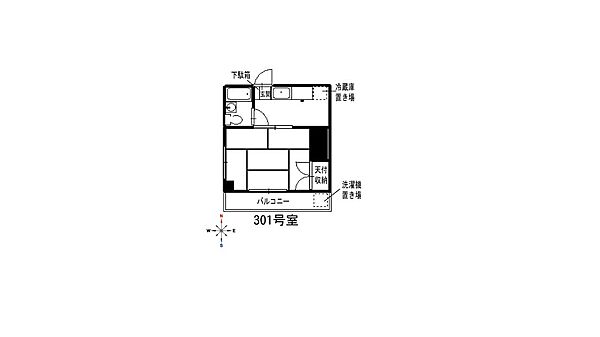 コーポいちかわ 301｜東京都立川市富士見町４丁目(賃貸マンション1K・3階・20.55㎡)の写真 その2