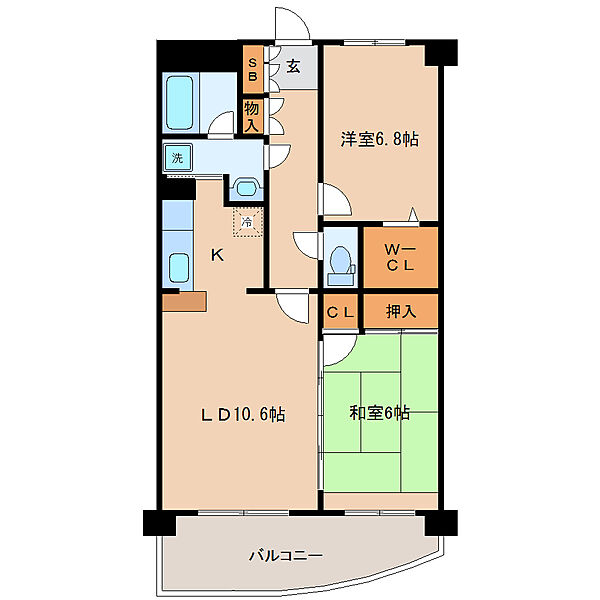 グランウィング ｜宮城県仙台市宮城野区新田東５丁目(賃貸マンション2LDK・2階・61.42㎡)の写真 その2