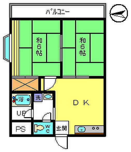 NKハイム３ ｜東京都江戸川区東葛西６丁目(賃貸マンション2DK・1階・42.17㎡)の写真 その2