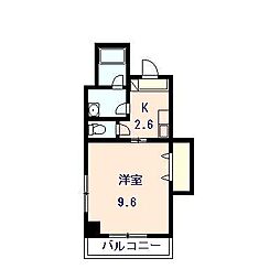 ミルフォード定森2 1Kの間取図画像