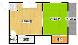 ローズハイツ 1LDKの間取図画像