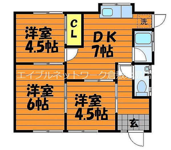 中島塩津様借家 ｜岡山県倉敷市中島(賃貸一戸建3DK・1階・47.10㎡)の写真 その2