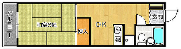 大阪府四條畷市中野本町(賃貸マンション1DK・2階・25.00㎡)の写真 その2