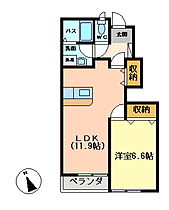 ウイングコート 102 ｜ 栃木県栃木市平井町（賃貸アパート1LDK・1階・44.72㎡） その2