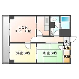 エクセルプラザ 2LDKの間取図画像