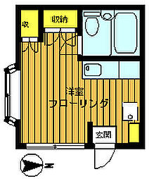 アンダンテ ワンルームの間取図画像