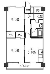 レジデンスRS 2DKの間取図画像