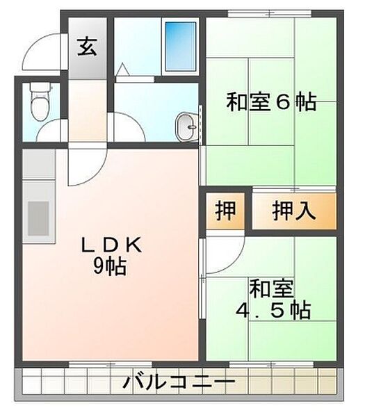 兵庫県姫路市増位本町2丁目(賃貸アパート2LDK・2階・48.26㎡)の写真 その2