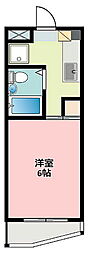 久米川ヴィオラ 1Kの間取図画像