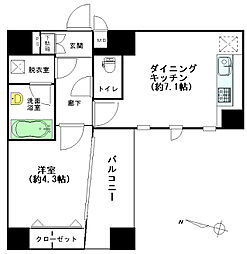 デュオ・スカーラ阿佐ヶ谷2 1DKの間取図画像