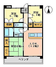 K'sマンション2002 3LDKの間取図画像
