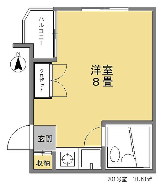 マンション峰 201｜東京都杉並区井草１丁目(賃貸マンション1R・2階・18.63㎡)の写真 その2