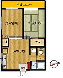 和光マンション 2DKの間取図画像