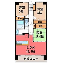 栃木県宇都宮市下戸祭1丁目（賃貸マンション3LDK・8階・73.15㎡） その2