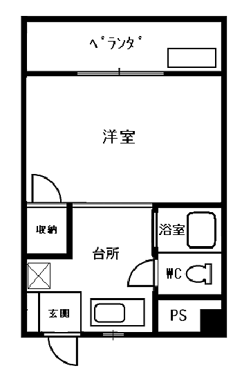 エレガント春山 402｜福井県福井市春山1丁目7-12(賃貸マンション1K・4階・26.40㎡)の写真 その2