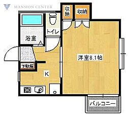 アパートメントイースト 1Kの間取図画像