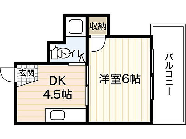 コーポ西田 ｜広島県広島市中区白島中町(賃貸マンション1DK・4階・23.00㎡)の写真 その2