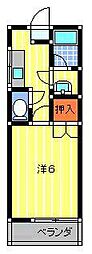 ハイネス小山 1Kの間取図画像