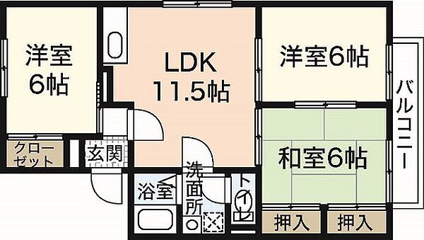 広島県広島市安佐南区大町東2丁目(賃貸アパート3LDK・1階・62.00㎡)の写真 その2