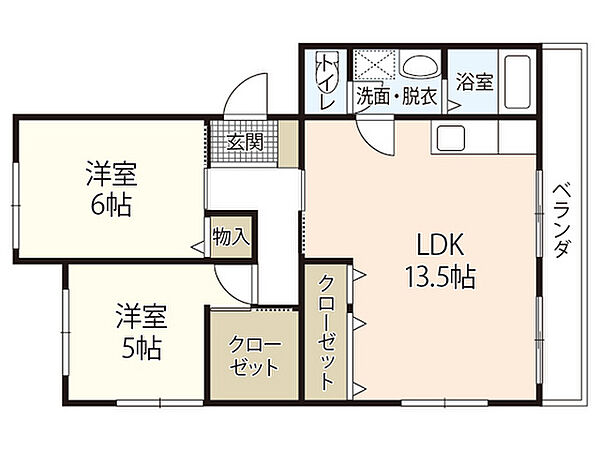 府中三宅マンション ｜広島県安芸郡府中町山田2丁目(賃貸マンション2LDK・4階・57.33㎡)の写真 その2