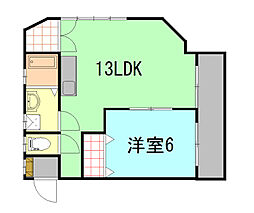 小林ビル 1LDKの間取図画像
