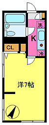 コーポ井腰 1Kの間取図画像