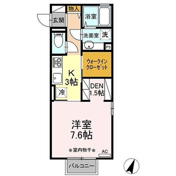 画像2:2階中部屋です。1階は家賃53,000円より。