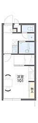 レオパレスこくふ 1Kの間取図画像